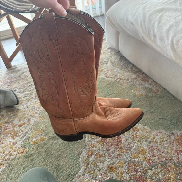 Dan Post Tan and Cream Cowboy Boots - Picture 4 of 7